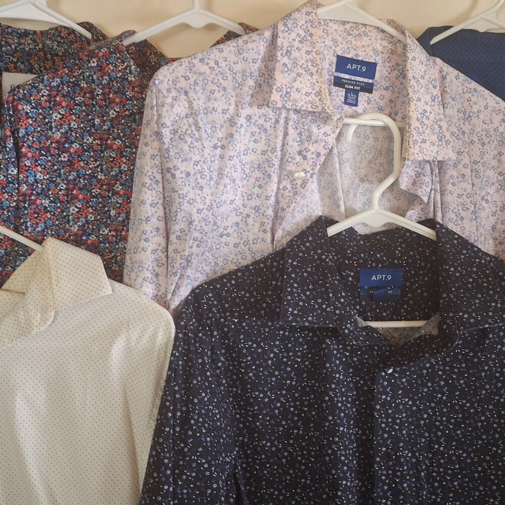 6 Men's Large Apt 9 and Goodfellow Button Up Shirts